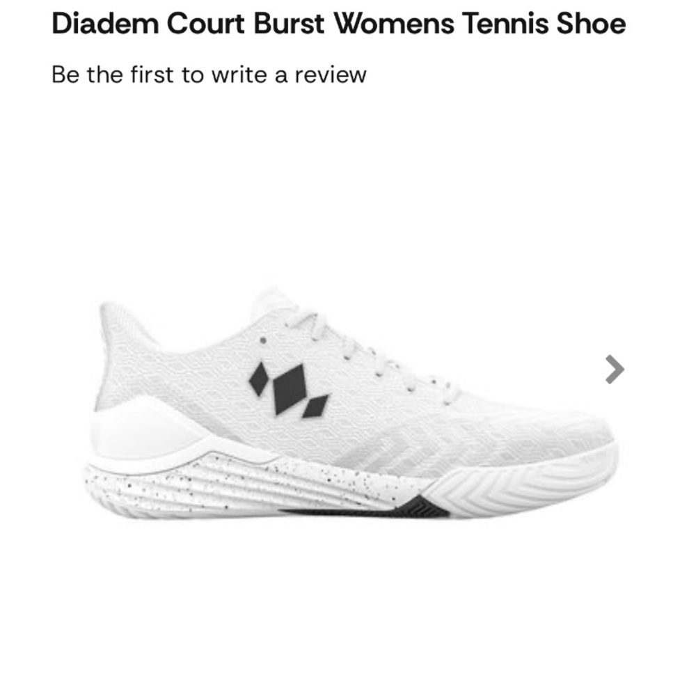 NWT Diadem Court Burst Womens Tennis Shoe - White/White/8.5